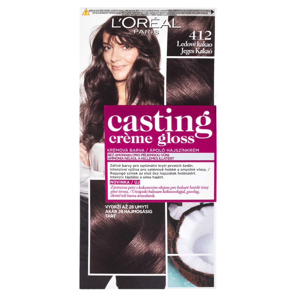ĽOréal Paris Casting Creme Gloss Semi-permanent Color 412 Iced coco 48 +72 +60 ml