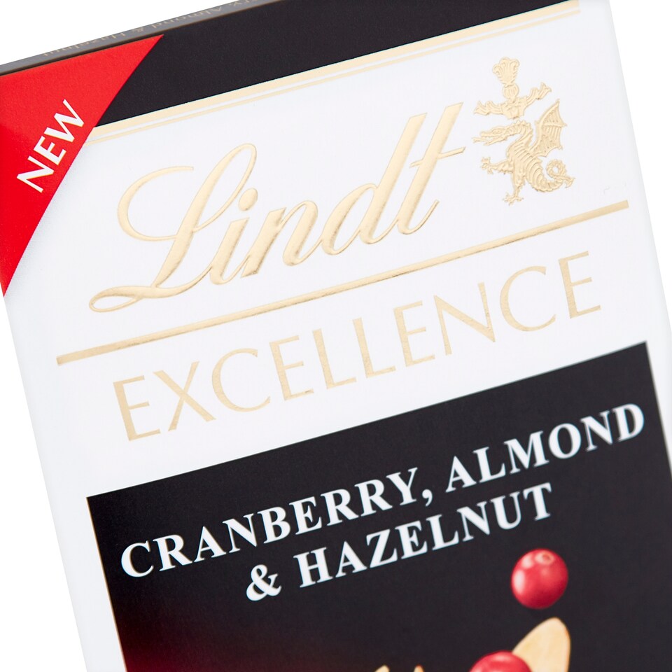 image 1 of Lindt Cranberry Almond & Hazelnut Dark Chocolate Bar 100G