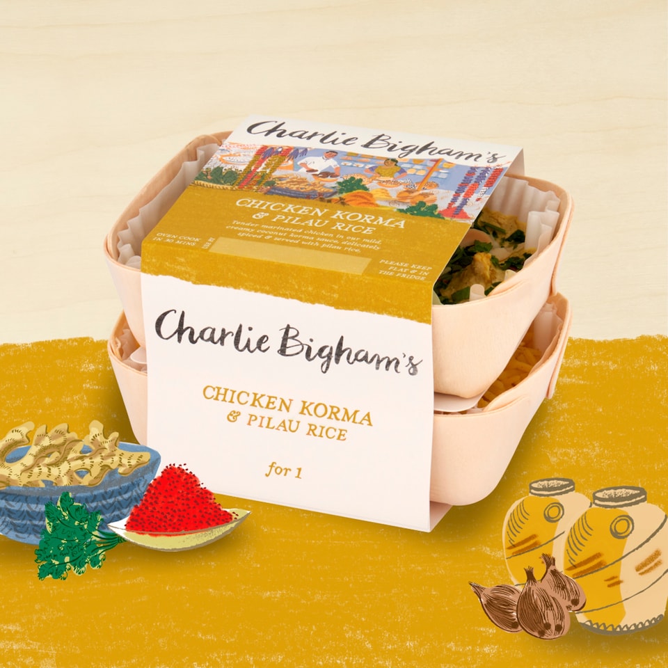 image 1 of Charlie Bigham's Chicken Korma & Pilau Rice 405g