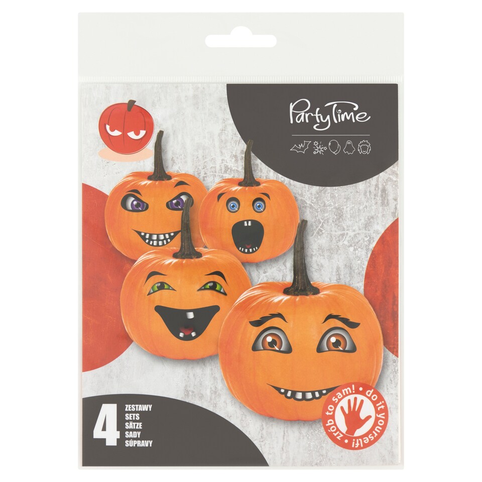 Party Time Pumpkin Stickers 4 Sets