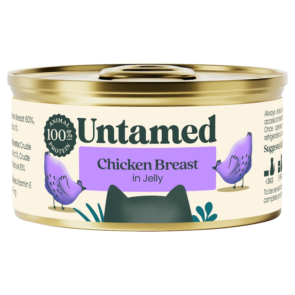 image 1 of Untamed Chicken Breast in Jelly Cat Food 75G 