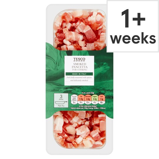 Tesco Smoked Pancetta 2 X 65G Tesco Groceries