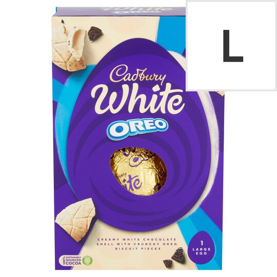 Cadbury White With Oreo Easter Egg 220G Tesco Groceries