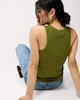 image 4 of F&F Cotton Rich Ribbed Vest in Olive