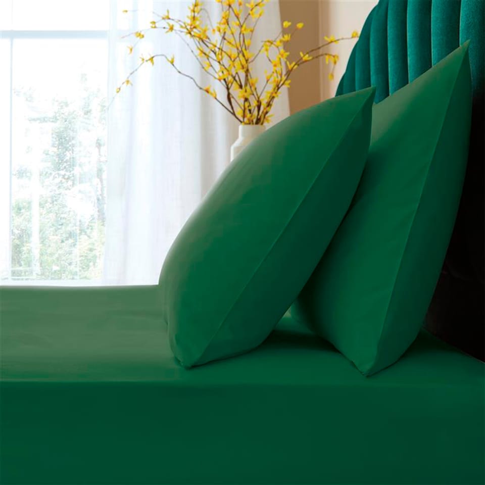 Silentnight Brushed Green Pillowcase Pair