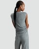 image 4 of F&F Textured High Neck Ruched Side Sleeveless Top in Grey