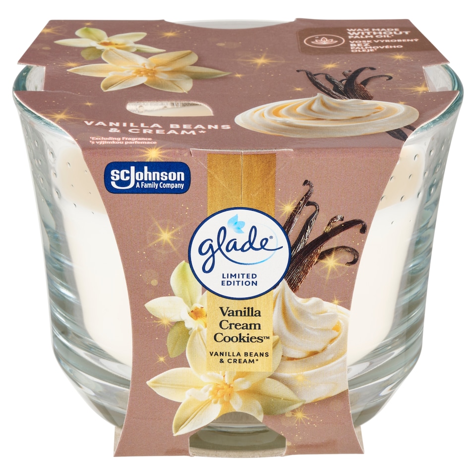 obrázok 1 z Glade Maxi Vanilla Cream Cookies parfumovaná sviečka 204 g