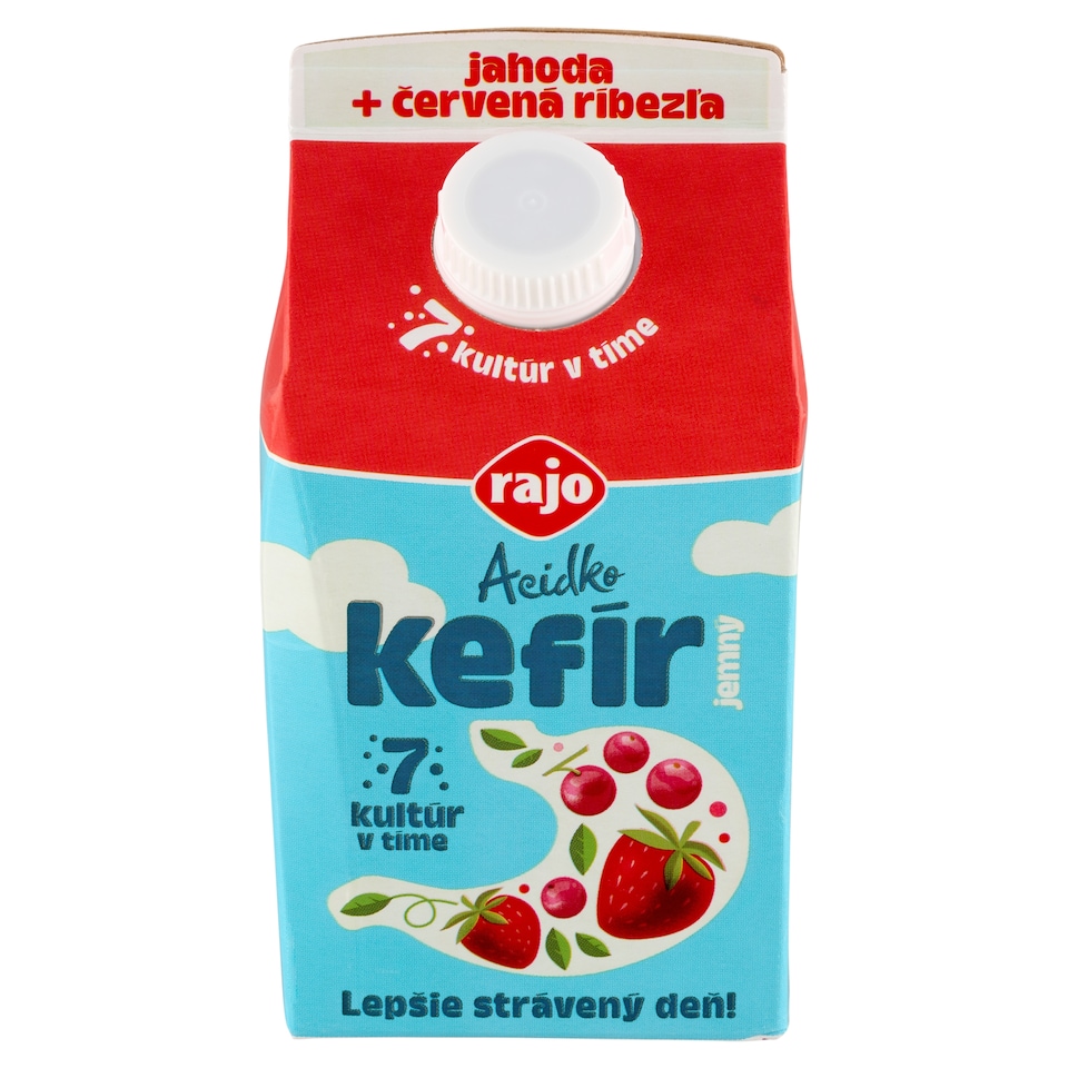 obrázok 1 z Rajo Acidko Kefír jemný s jahodami a červenými ríbezľami 450 g