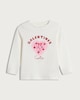 image 4 of F&F Girls Pure Cotton Galentines Cutie Long Sleeved Top in White