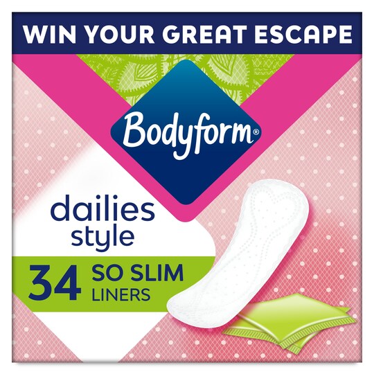 Bodyform So Slim Individually Wrapped And Folded Panty Liners 34 Pack