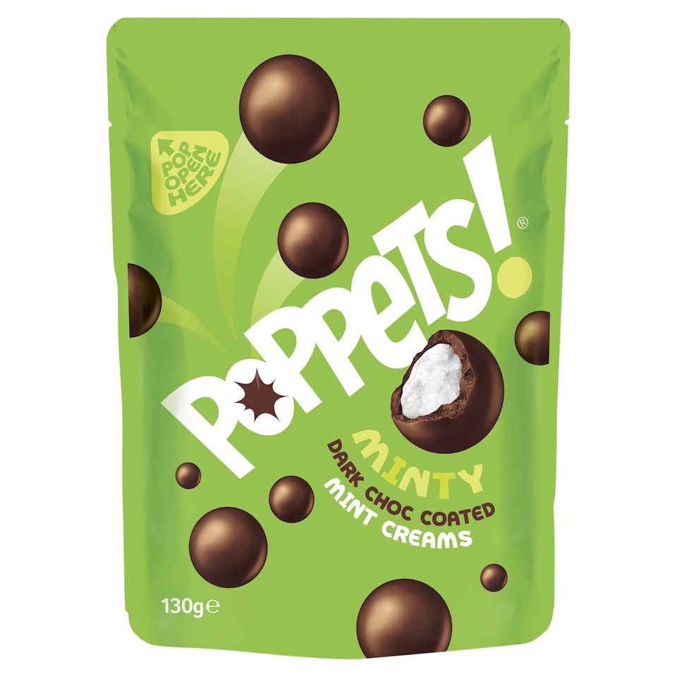 Poppets Dark Chocolate Coated Mint Creams 130G