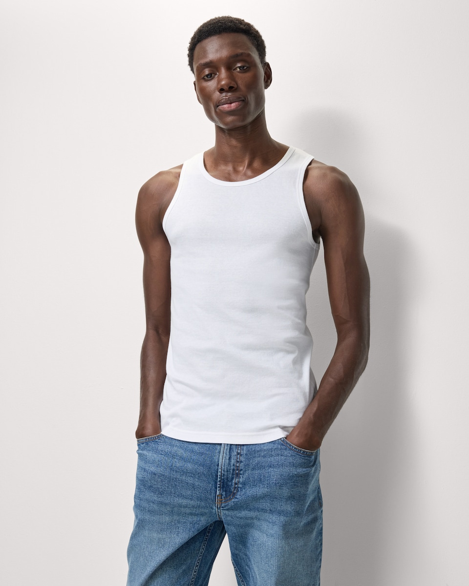 image 1 of F&F 2-Pack Pure Cotton Vests in White