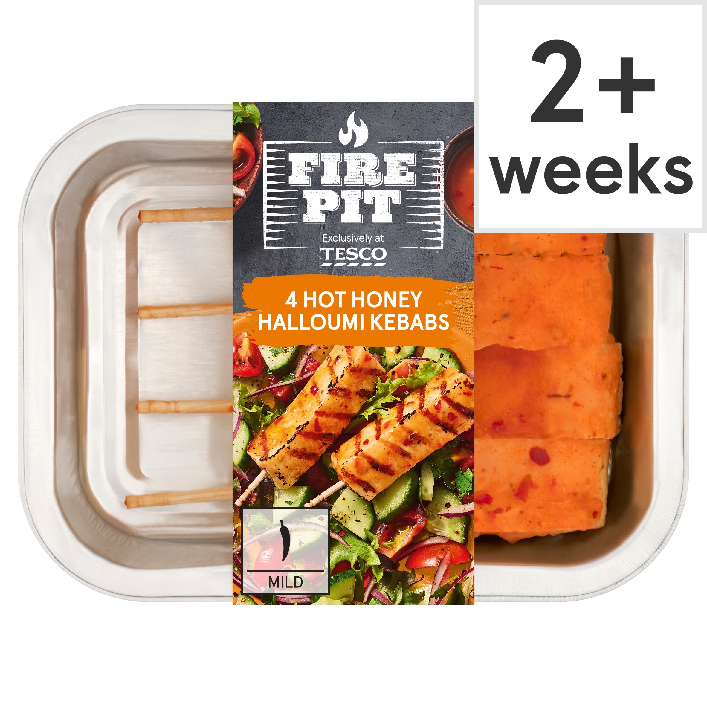 Firepit Tesco 4 Hot Honey Halloumi Kebabs 225g