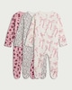 image 1 of F&F Baby 3-Pack Pure Cotton Sleepsuits in Pink