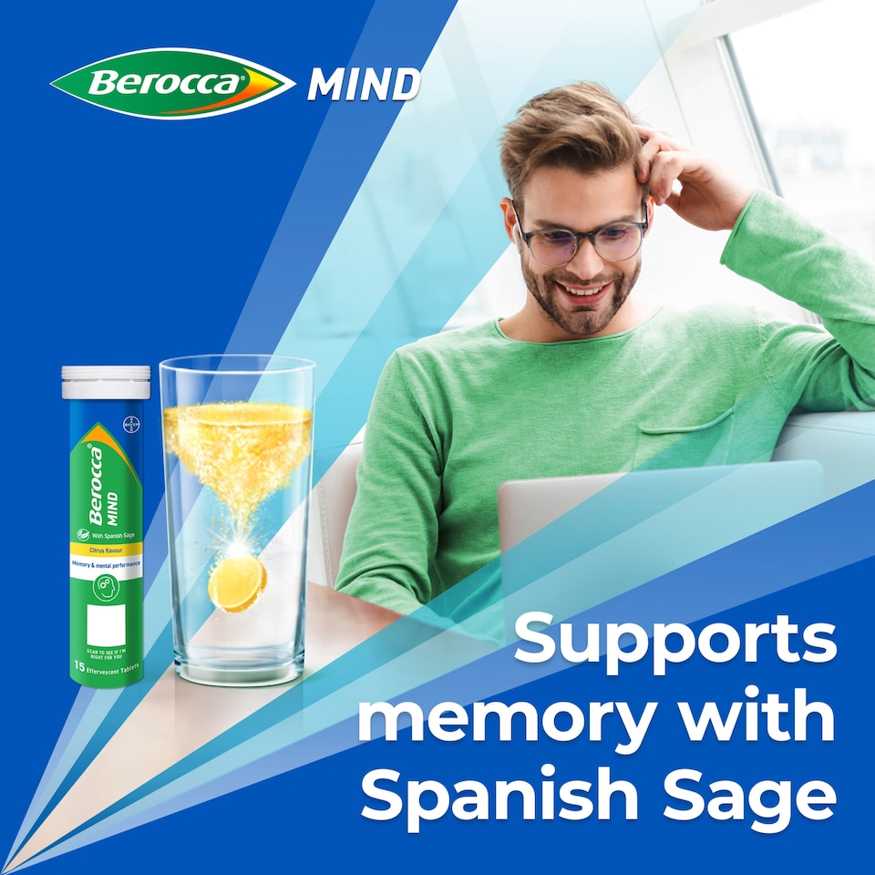 image 1 of Berocca Mind Citrus Effervescent Tablets 15s