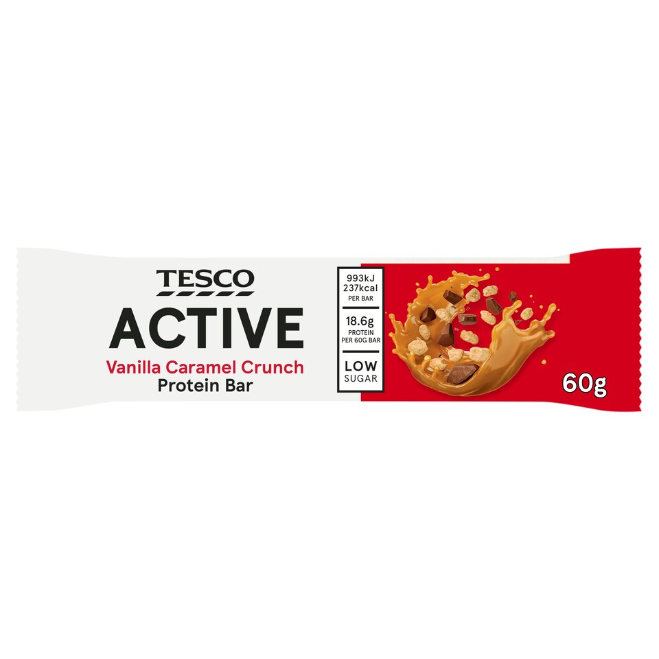 Tesco Active Vanilla Caramel Crunch Protein Bar 60G