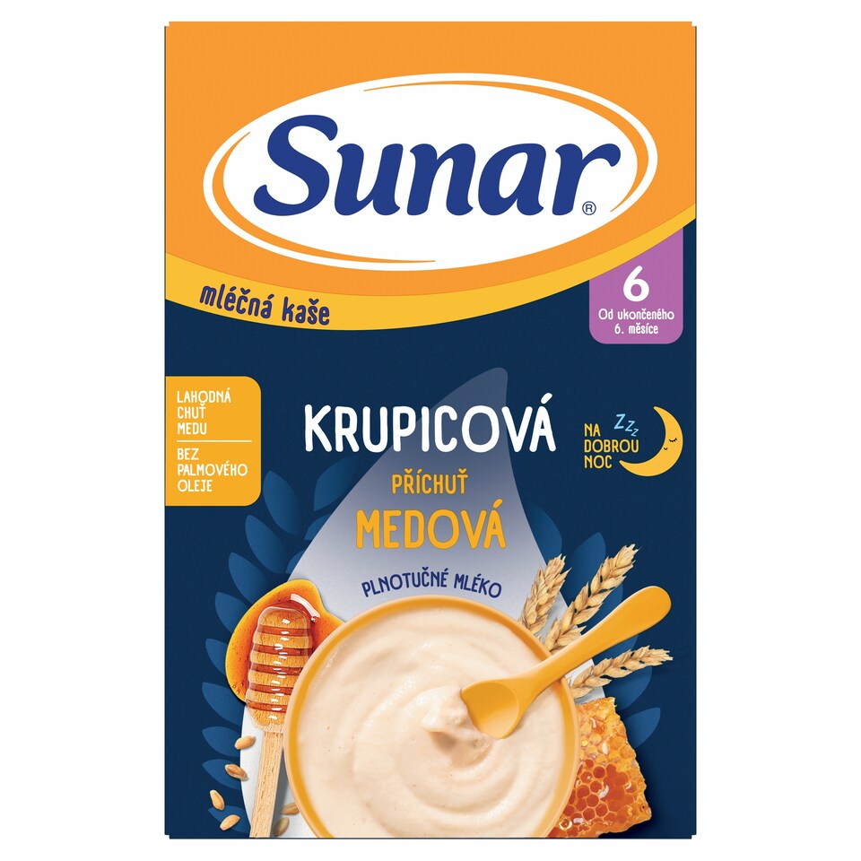 image 1 of Sunar Semolina Milk Porridge Honey Flavour for Good Night 210 g