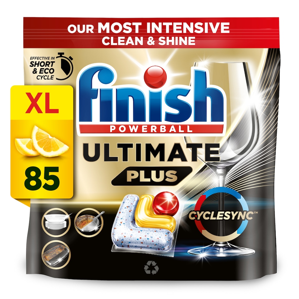 image 1 of Finish Ultimate Plus All In One Lemon 85s Dishwasher Tablets 1037g