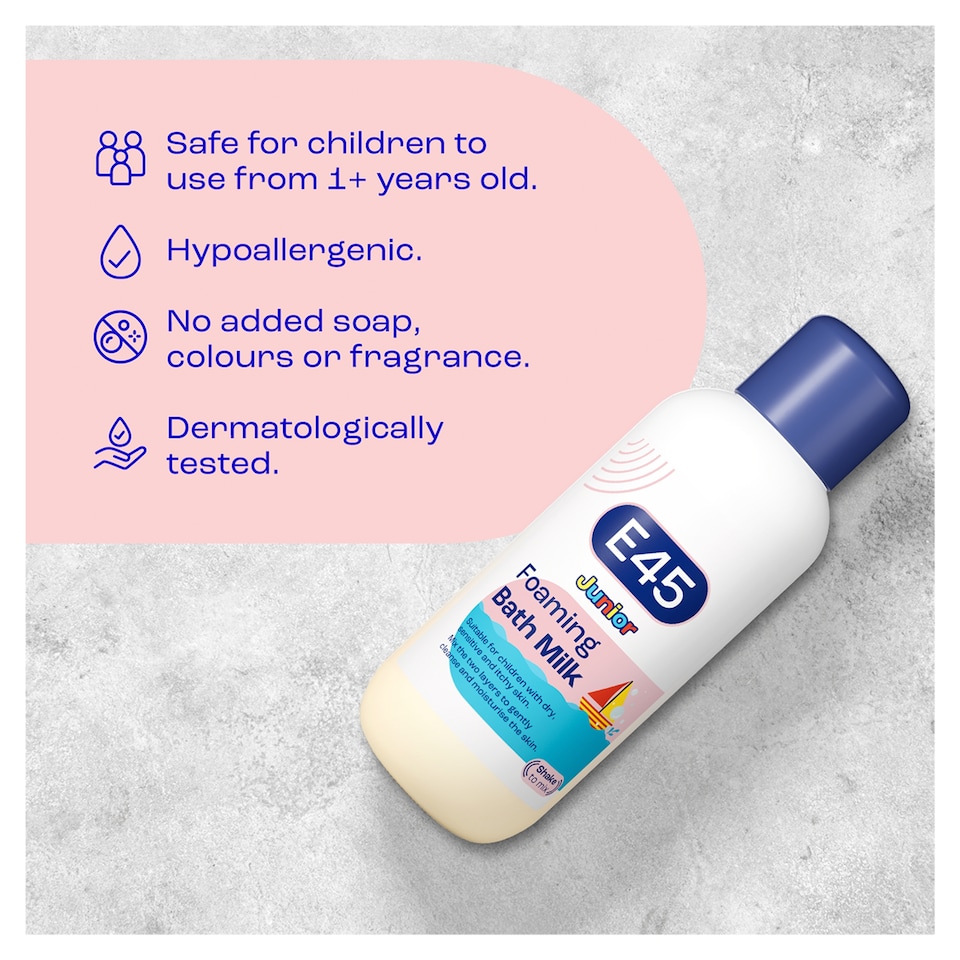 image 1 of E45 Junior Foaming Bath Milk 500ml