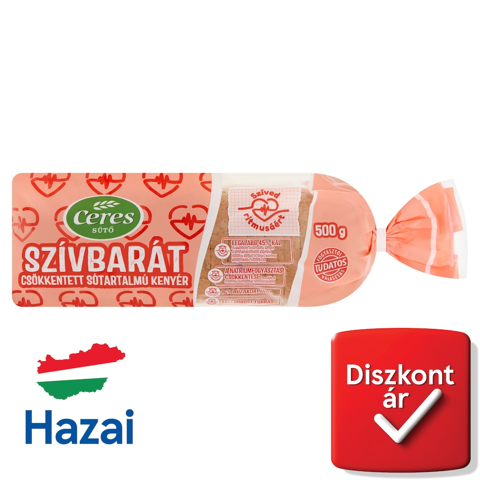 Ceres Szívbarát csökkentett sótartalmú kenyér 500 g  1. kép