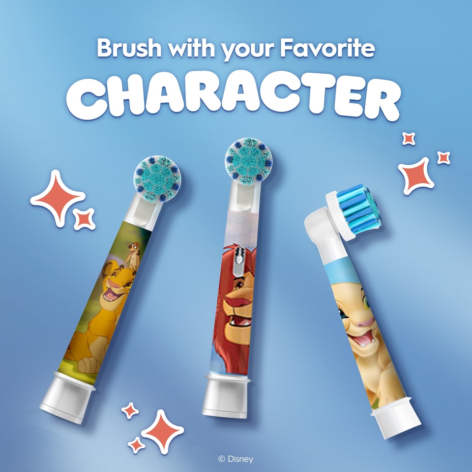 image 1 of Oral-B Pro Kids 3+ Lion King Electric Toothbrush Replacement Heads 4 Pack