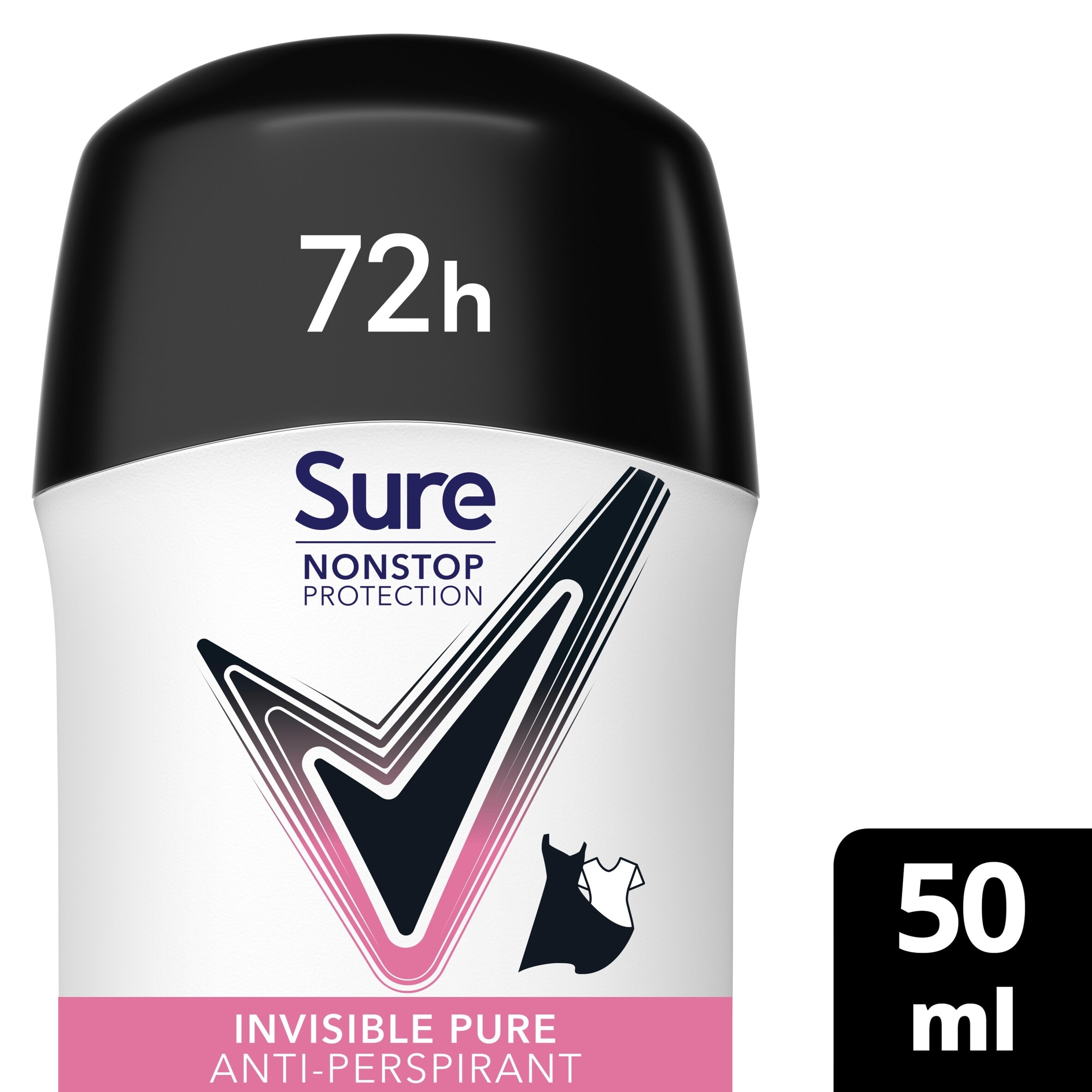 Sure 72h Nonstop Protection Invisible Pure Antiperspirant Deodorant 50ml