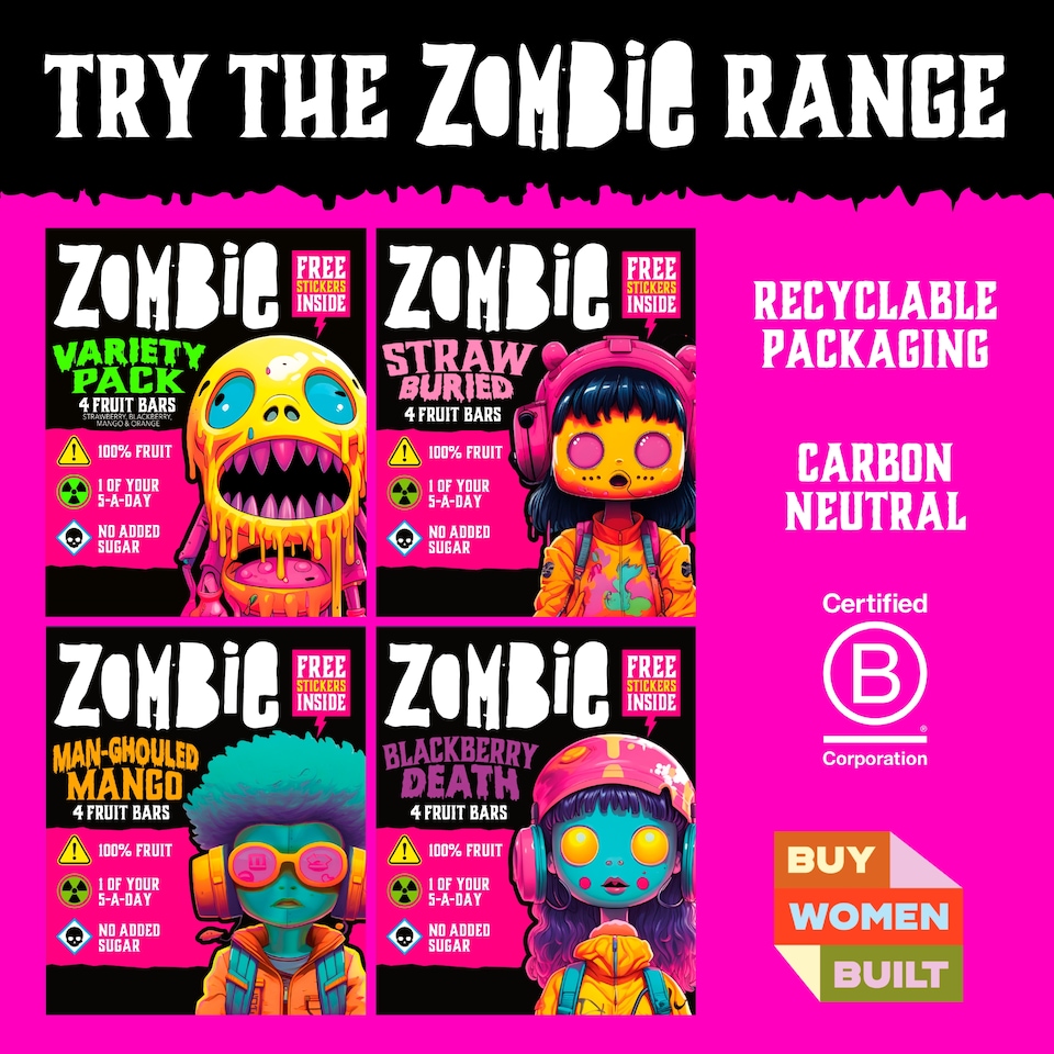 image 1 of Zombie Variety Fruit Snack Bar Multipack 4x25g
