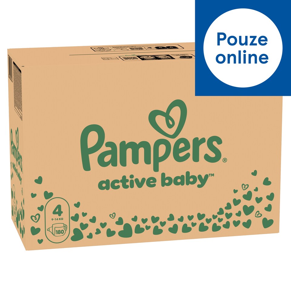 image 1 of Pampers Active Baby Size 4, 180 Nappies, 9kg-14kg
