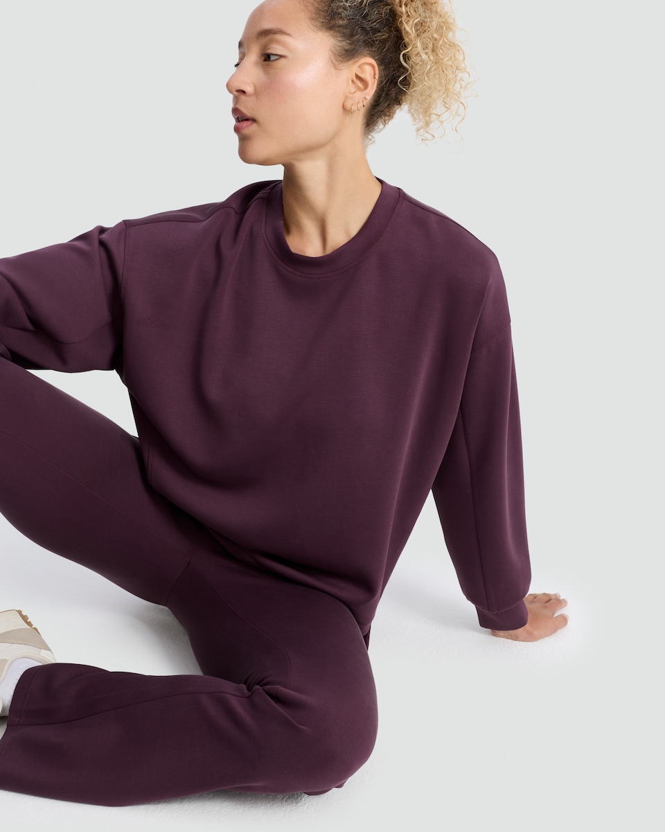 image 1 of Rise by Zara McDermott Relaxed Fit Pyjama Sweatshirt in Purple