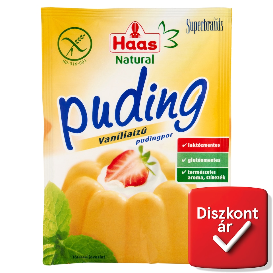 Haas Natural vaníliaízű pudingpor 40 g
