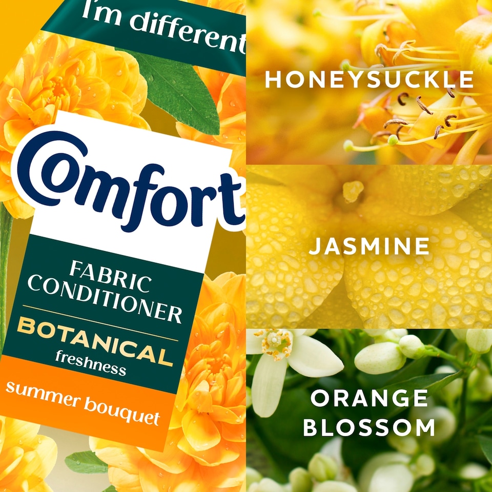 image 1 of Comfort Botanical Summer Bouquet Fabric Conditioner 64 Washes 960ml