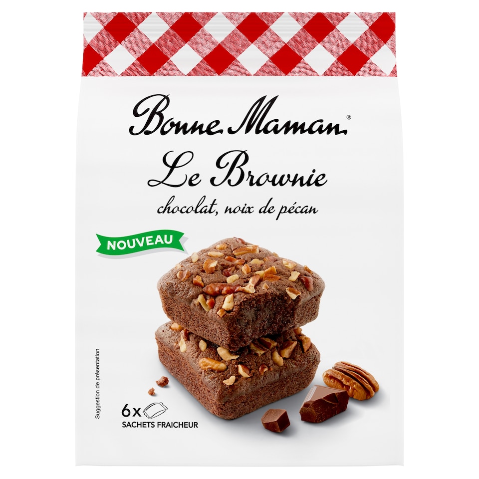 Bonne Maman Le Brownie Chocolate Brownie with Pecan Nuts 210g