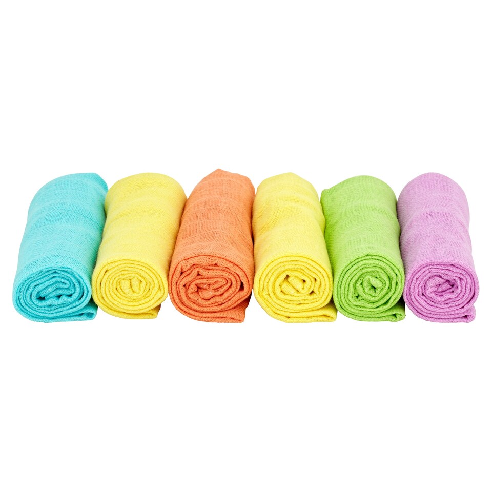 image 1 of Tesco Loves Baby Multi Muslins 6 Pack