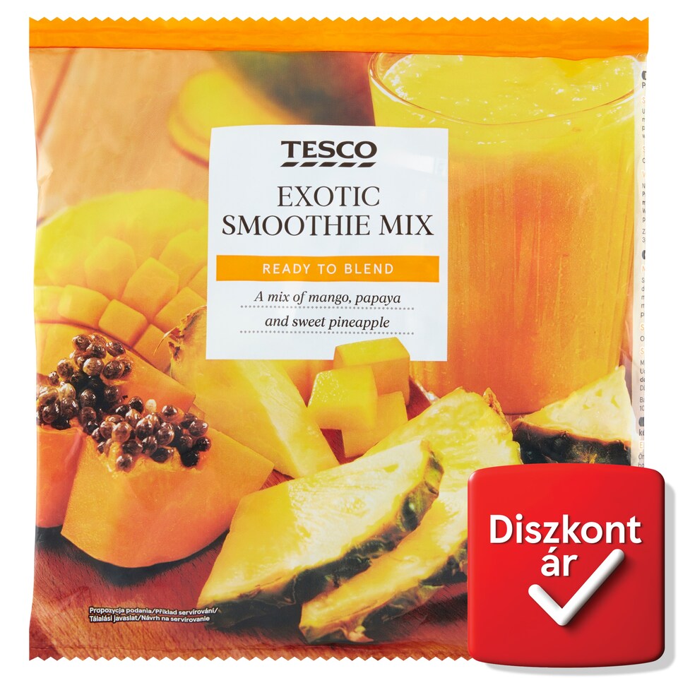Tesco Exotic Smoothie Mix gyorsfagyasztott gyümölcskeverék turmixok készítéséhez 450 g