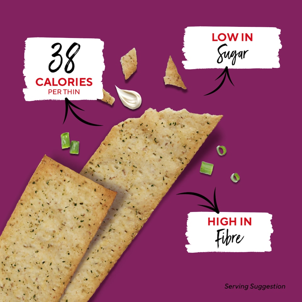 image 1 of Ryvita Thins Snack It Sour Cream & Chive Flavour Flatbread Snacks 125g