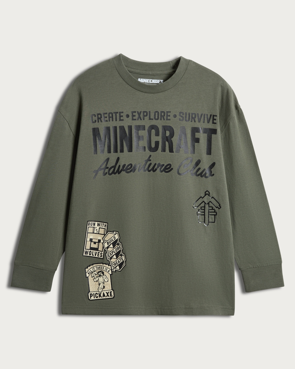 image 1 of Minecraft Pure Cotton Adventure Club T-Shirt in Green