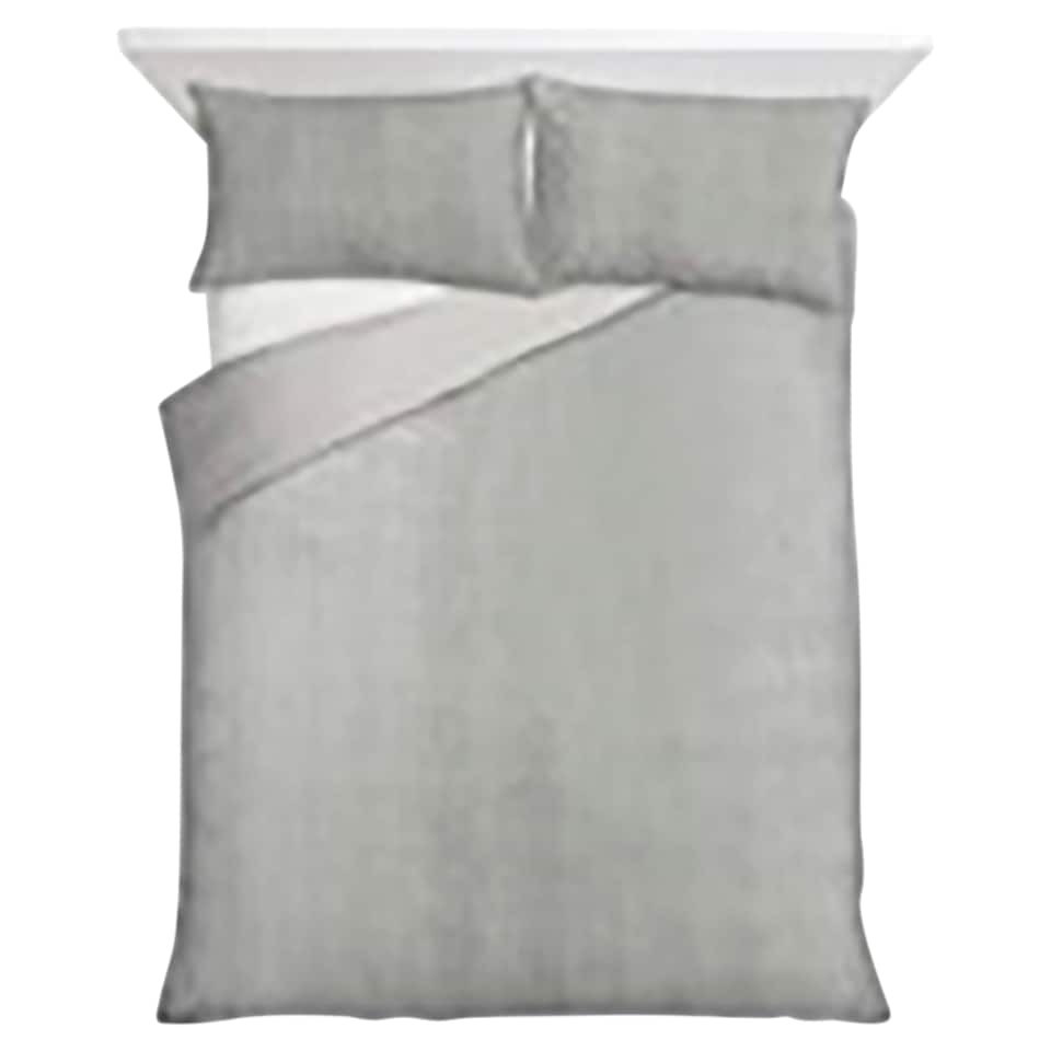 F&F Home Bedding Arctic Grey Faux Fur Duvet Set Double