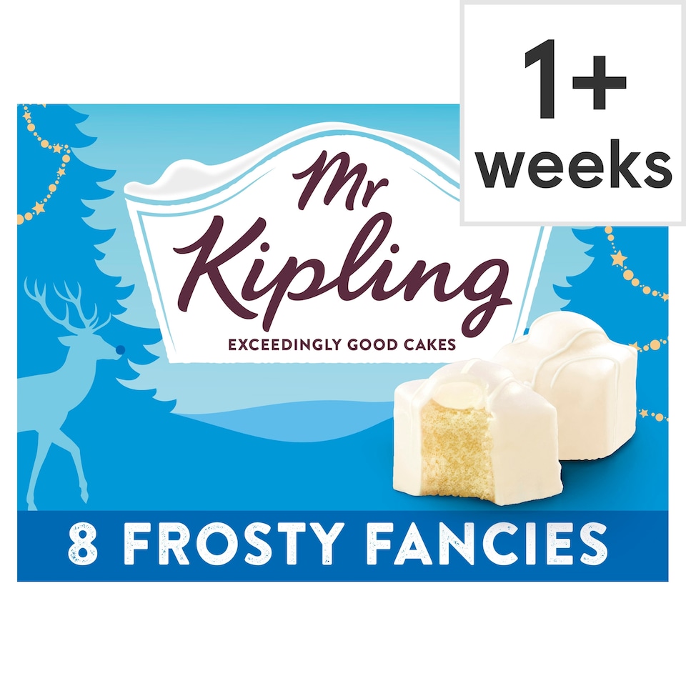 Mr Kipling Frosty French Fancies Christmas Cakes 8 Pack