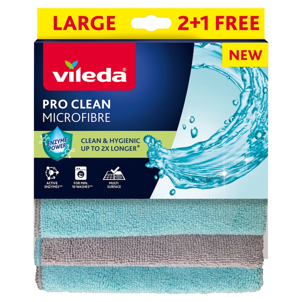 Vileda Pro Clean Universal Microfibre Cloth 3 pcs