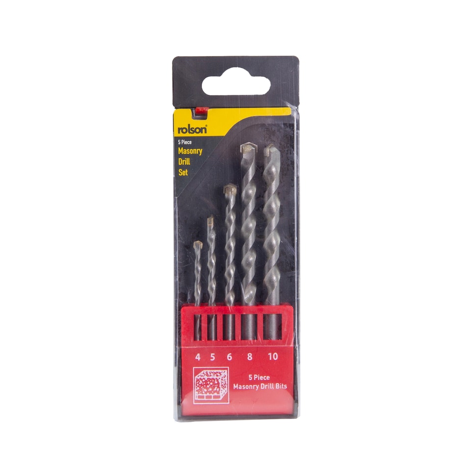 Rolson Masonry Drill Bit Set 5 Pieces
