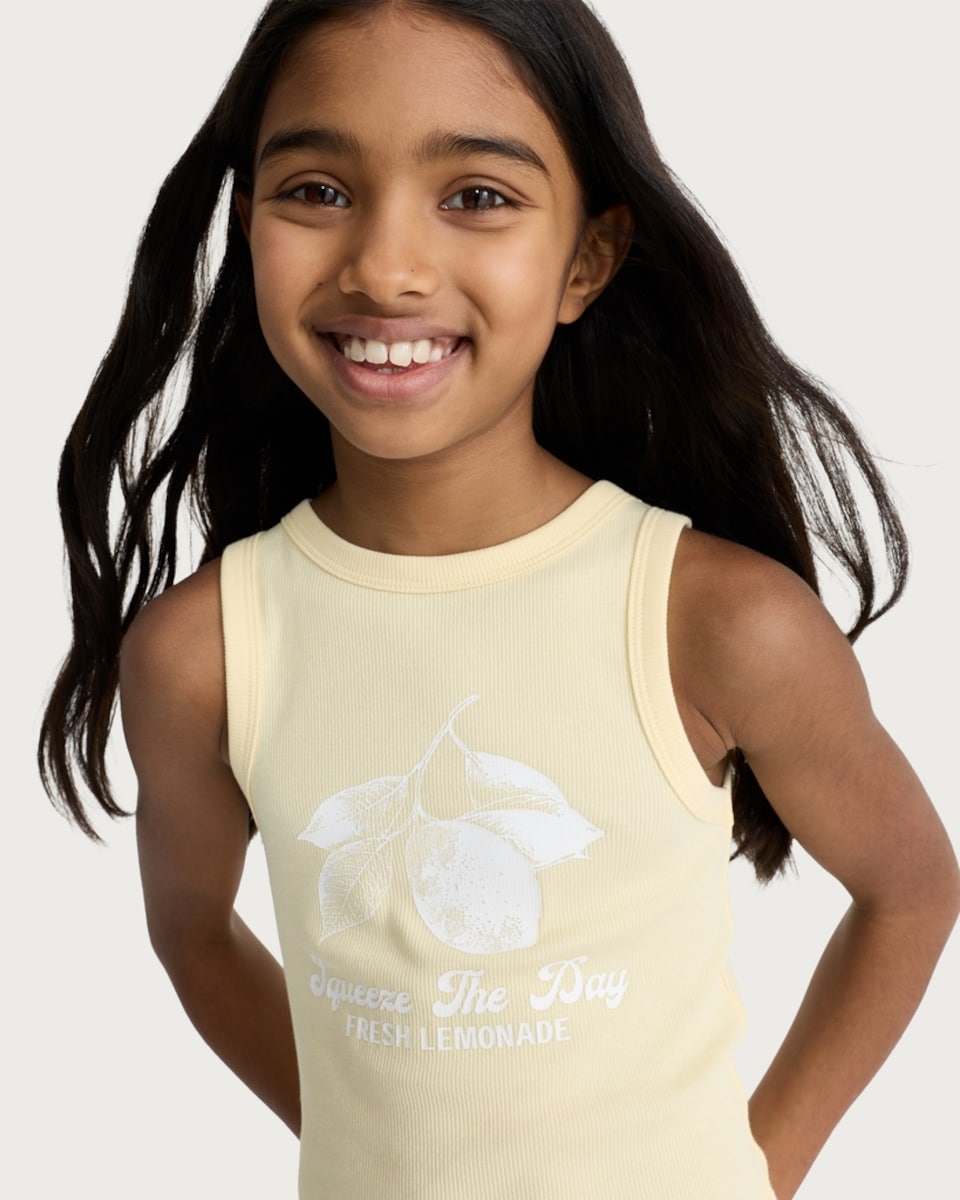 image 1 of F&F Girls 2-Pack Cotton Rich Vests in Multi Yellow