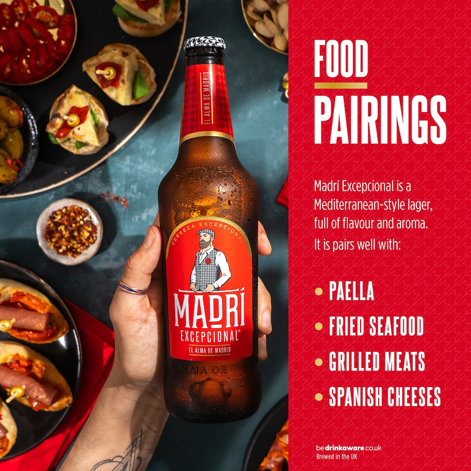 image 1 of Madri Excepcional Premium Lager Beer Bottle 12 x 330ml 
