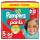 image 1 of Pampers Baby Dry Nappy Pants Size 5 Jumbo+ 64 Pack