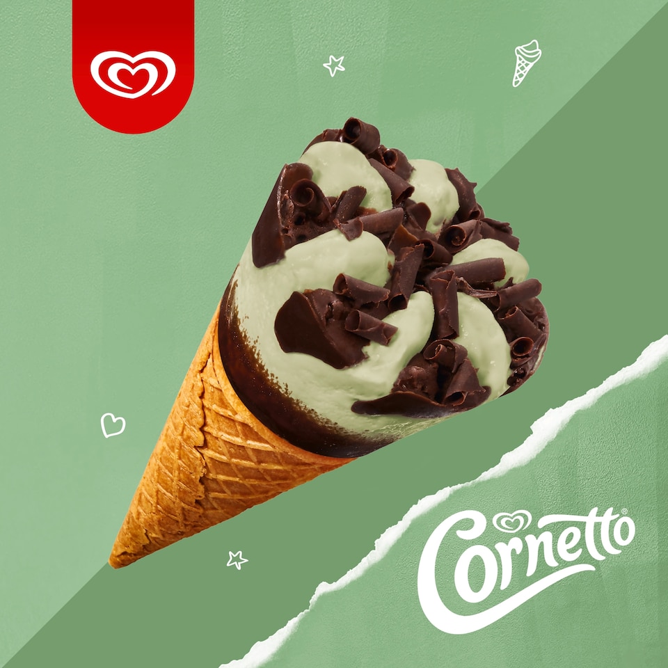 image 1 of Cornetto Mint Ice Cream Cones 6x90ml