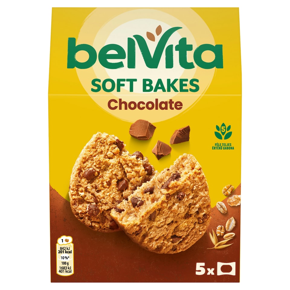 Belvita Soft Bakes Gabonás Keksz Csokoládédarabokkal 250 G