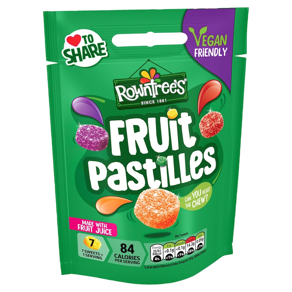 image 1 of Rowntree's Fruit Pastilles Sweets Sharing Bag 143g