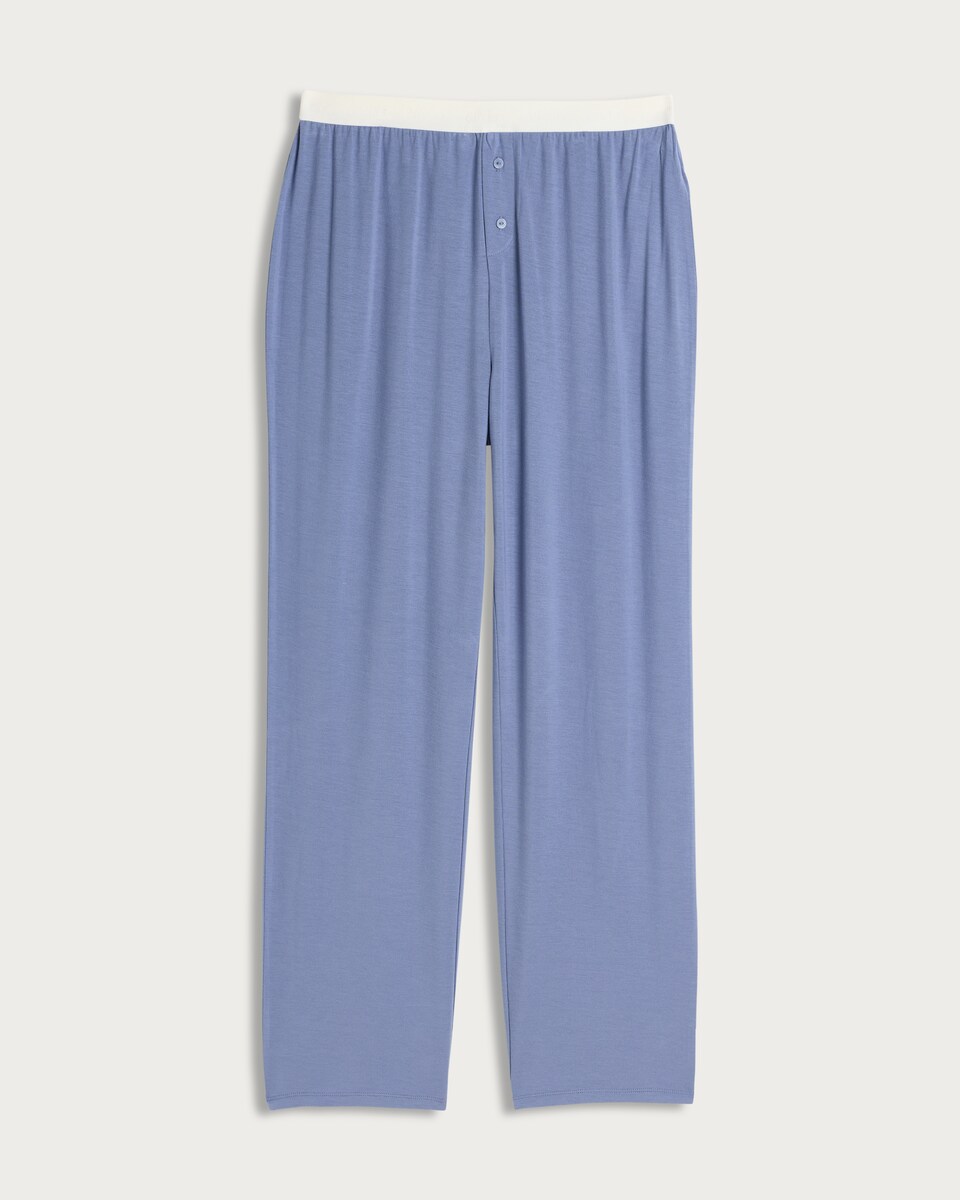 image 1 of F&F CoolEase™ Modal Rich Wide Leg Pyjama Bottoms in Blue