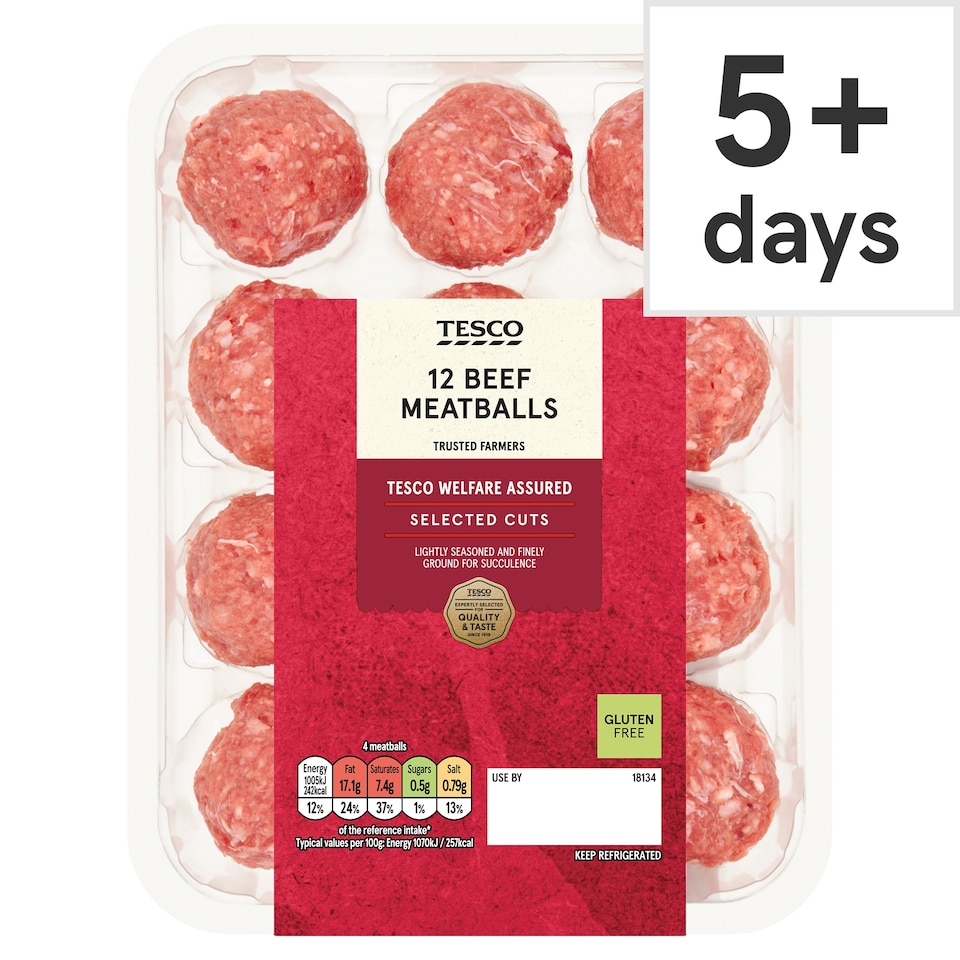 Tesco Beef Meatballs 12 Pack 336g