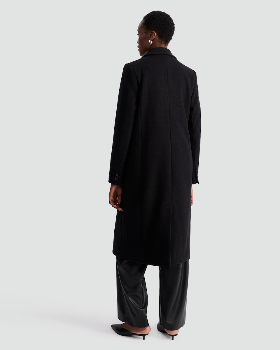 image 1 of F&F Tailored Lined Longline Coat in Black