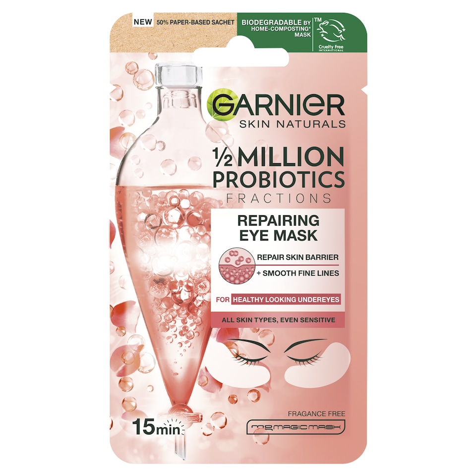 Garnier Skin Naturals Regeneráló textilmaszk szemkörnyékre 1 /2 millió probiotikummal, 6 g